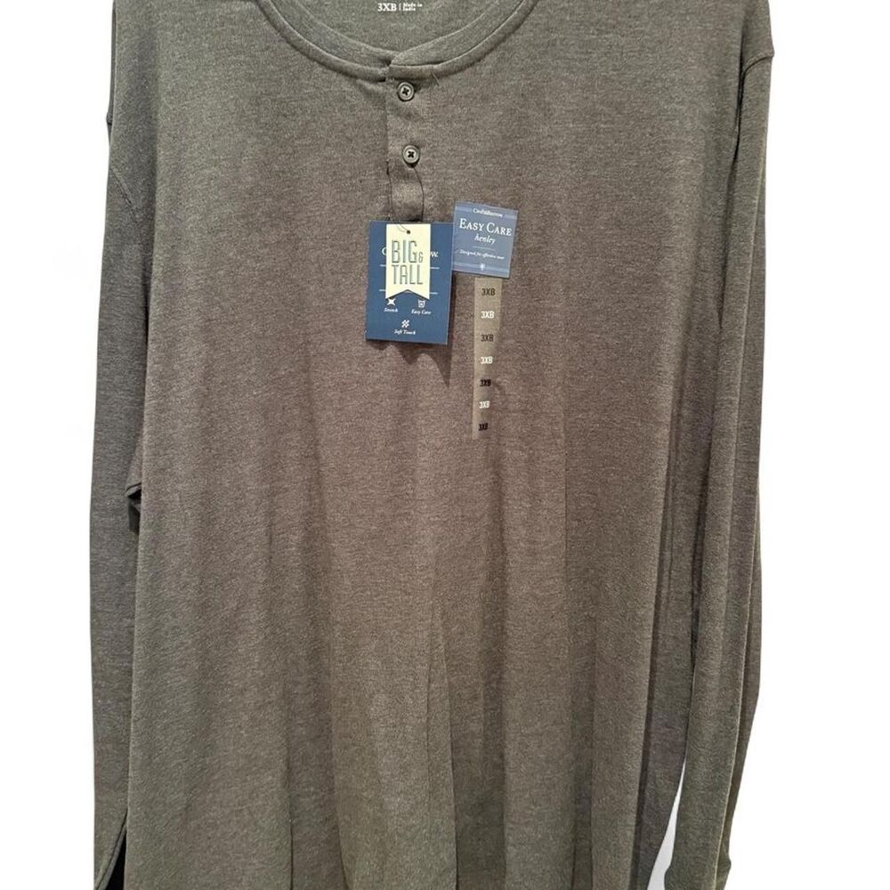 Croft-barrow Men's Grey Shirt Big & Tall 3XB 3XL
